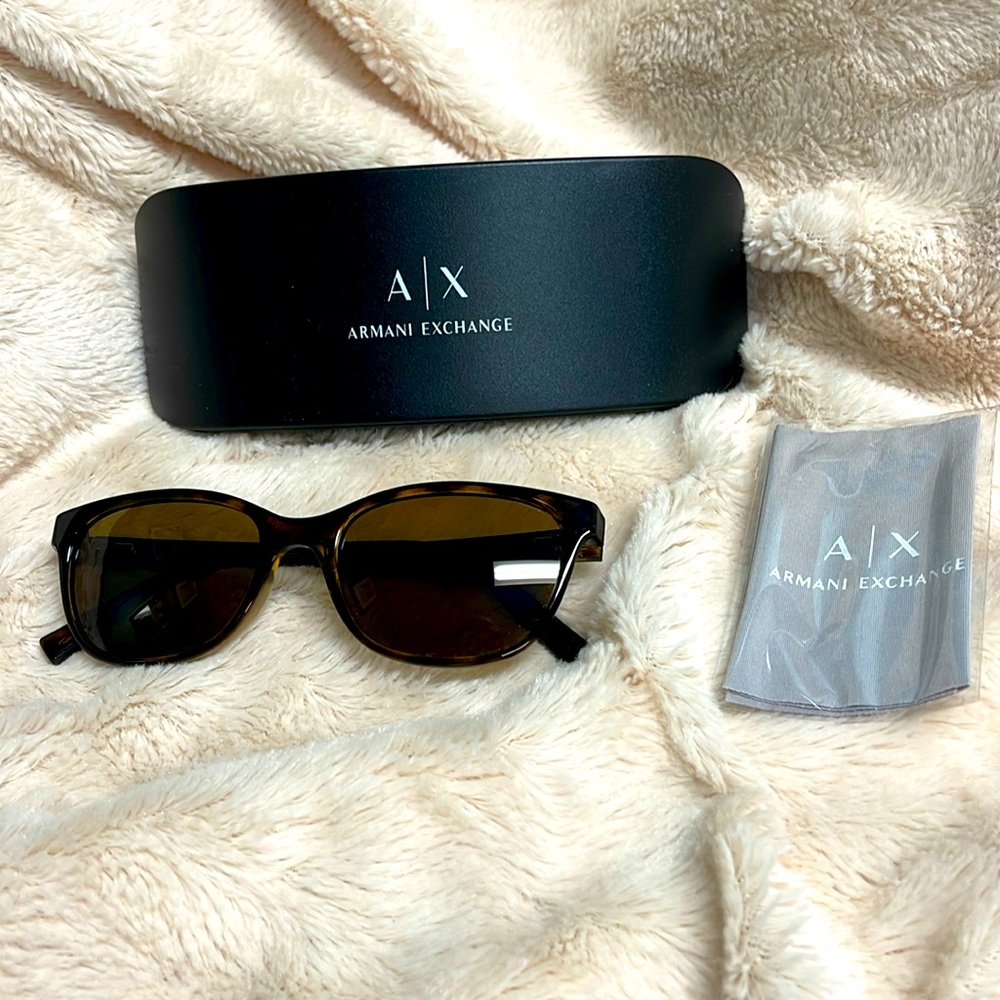 BN ARMANI EXCHANGE AX3037 SHINY HAVANA TORTOISE POLARIZED SUNGLASSES WITH CASE
